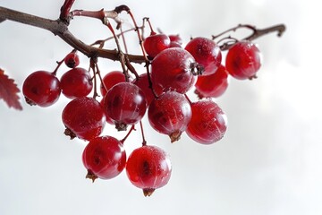 Poster - A bunch of red berries hanging from a tree branch, ripe for picking