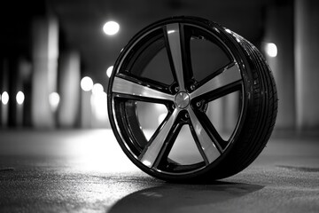 Poster - A classic black and white image of a wheel, perfect for use in vintage or retro-themed designs
