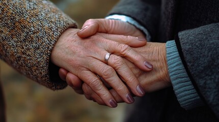 Poster - A intimate moment between two people holding hands