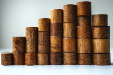 Poster - A collection of wooden building blocks arranged neatly on a flat surface