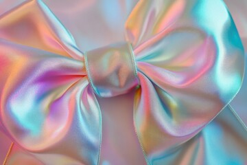 Poster - Close-up of a shiny bow on a cloth, useful for fashion and textile designs