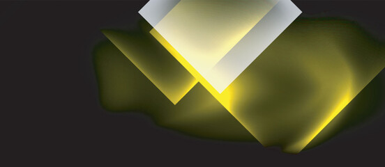 Aufkleber - Dark neon colors with glass square shapes