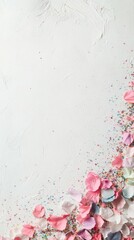 Wall Mural - Delicate Pastel Petals on White Background