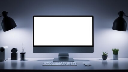 Wall Mural - laptop mock up with screen isolated on a white background, empty, computer