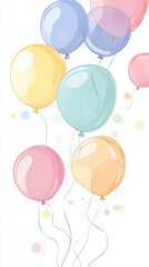 Canvas Print - Pastel Balloons - A Festive Celebration