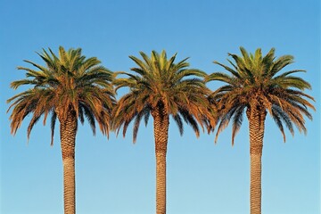 Aufkleber - A group of palm trees standing tall against a bright blue sky