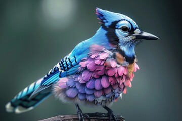 Wall Mural - A colorful bird perched on the top of a tree branch