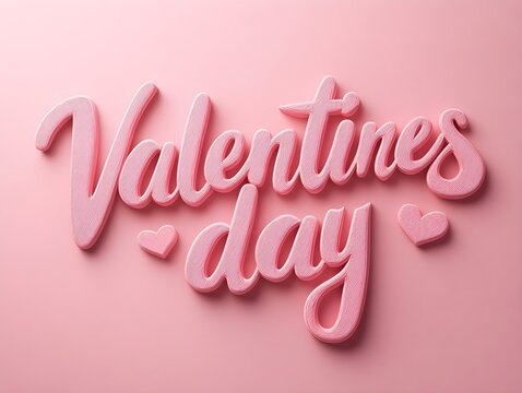 Valentine's Day concept on pink background with matching decorations