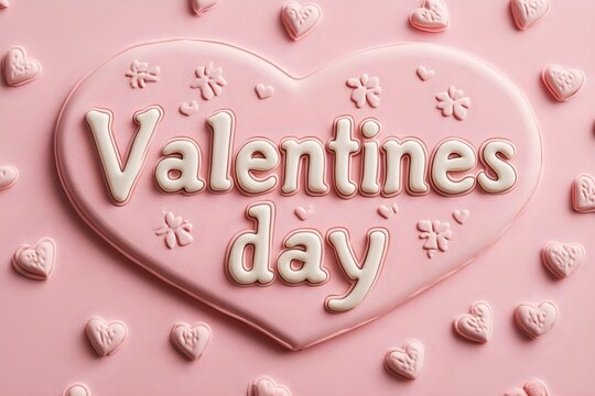 Valentine's Day concept on pink background with matching decorations