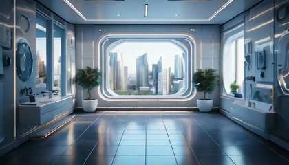 Wall Mural - 3D rendering architectural futuristic background