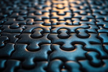 A detailed view of a single puzzle piece lying on a table