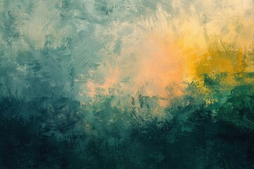 Poster - A beautiful day with a bright yellow and green sky