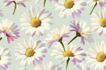 Poster - A bouquet of white and purple flowers on a bright blue background