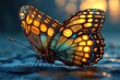 © Alla - Close-up of a butterfly perched on a rock, with its wings spread wide