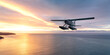 © edb3_16 - Seaplane Flying During Stunning Sunset Over BC, Canada - 3D Rendering
