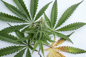 Poster - A close-up view of a single plant on a white background