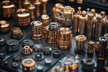 Poster - A detailed view of various metal items