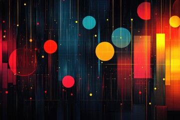Poster - abstract design featuring colorful shapes and lines, ideal for use in digital projects