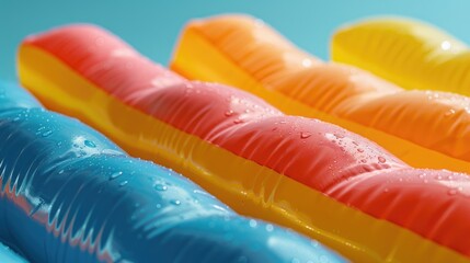 Aufkleber - Close-up shot of three inflatable hot dog characters