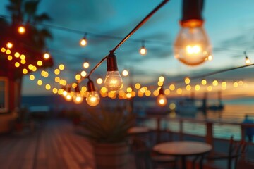 Aufkleber - A string of lights hanging from above