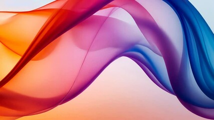 Poster - colorful abstract wave pattern with gradient hues, artistic design concept