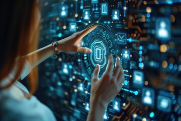 Poster - A person interacting with a digital display