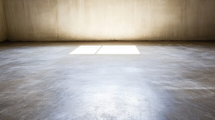 Poster - Spacious Minimalist Room with Natural Light and Concrete Floor
