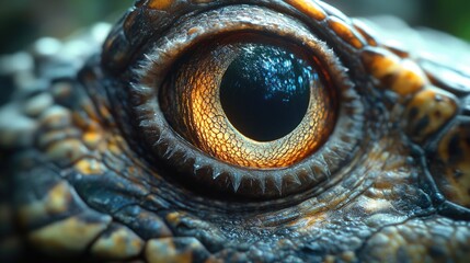 Poster - A detailed shot of a lizard's eye with intricate scales and texture