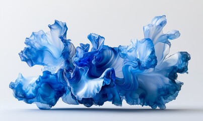 Wall Mural - Vibrant Blue Paint Splash on Clean Background