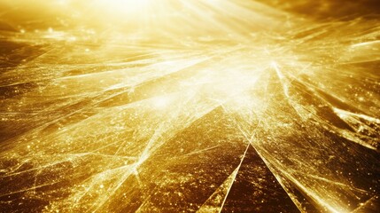 Poster - Abstract Golden Light Rays with Sparkles for Background Use
