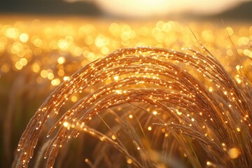 Poster - a detailed view of withered grass blades