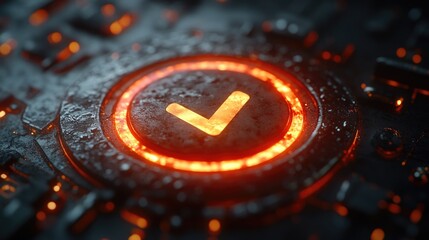 Poster - A close-up of a glowing button on a keyboard