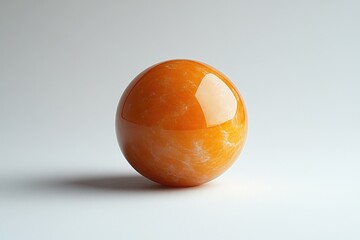 Aufkleber - A close-up shot of an orange on a white surface, perfect for food or still life photography