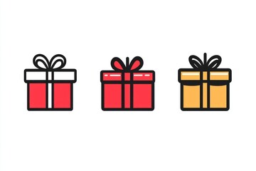 Poster - Three gift boxes wrapped with colorful bows
