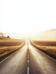 Aufkleber - A curved running track stretches into the horizon, surrounded by fields, providing a perfect pathway for morning runners to enjoy the scenery. Generative AI