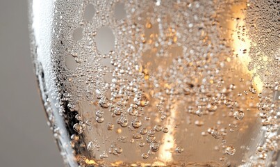 Wall Mural - A glass of water with bubbles in it