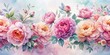© kittipon - Double exposure photography featuring PNG peonies combined with watercolor rose dividers, perfect for enhancing floral illustrations with vibrant colors and layered beauty.