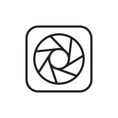 Poster - Camera shutter icon Black and white logo