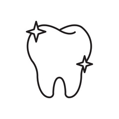 Poster - clean tooth icon Black and white logo