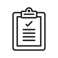 Poster - Clipboard check icon Black and white logo