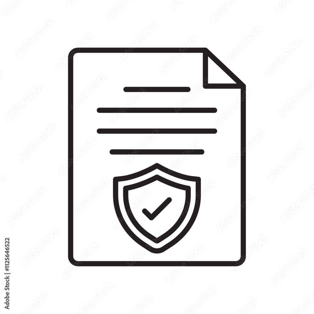 Contract coverage icon Black and white logo Stock Vector | Adobe Stock