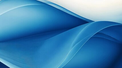 Aufkleber - Blue abstract wave background with smooth curves, digital art concept