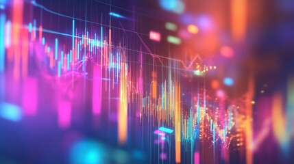 Poster - dynamic financial data visualization digital environment conceptual graphic design abstract view eco