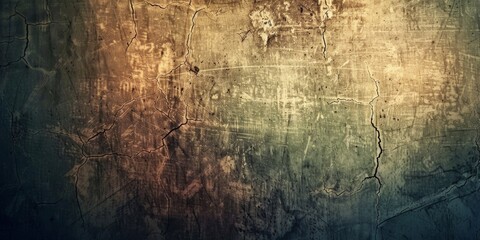 Wall Mural - A wall with cracks and a faded brown color