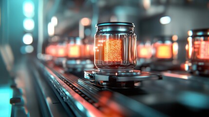 Poster - Automated production process factory industrial technology modern environment close-up view efficiency and innovation