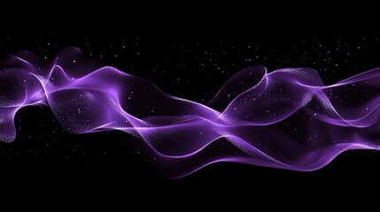 Poster - Dynamic Abstract Purple Wave Design with Glowing Elements
