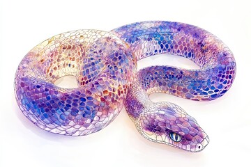 Wall Mural - A Colorful Watercolor Painting Of A Snake