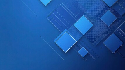 Poster - Blue Abstract Geometric Polygon Background for Creative Projects