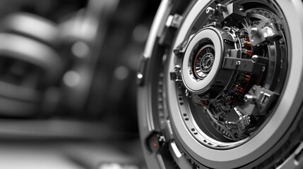 Poster - innovative mechanical design industrial facility close-up image high-tech environment detailed viewp