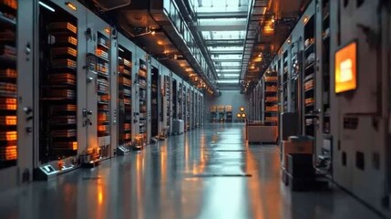 Poster - Data center management server room technology infrastructure modern environment perspective on efficiency